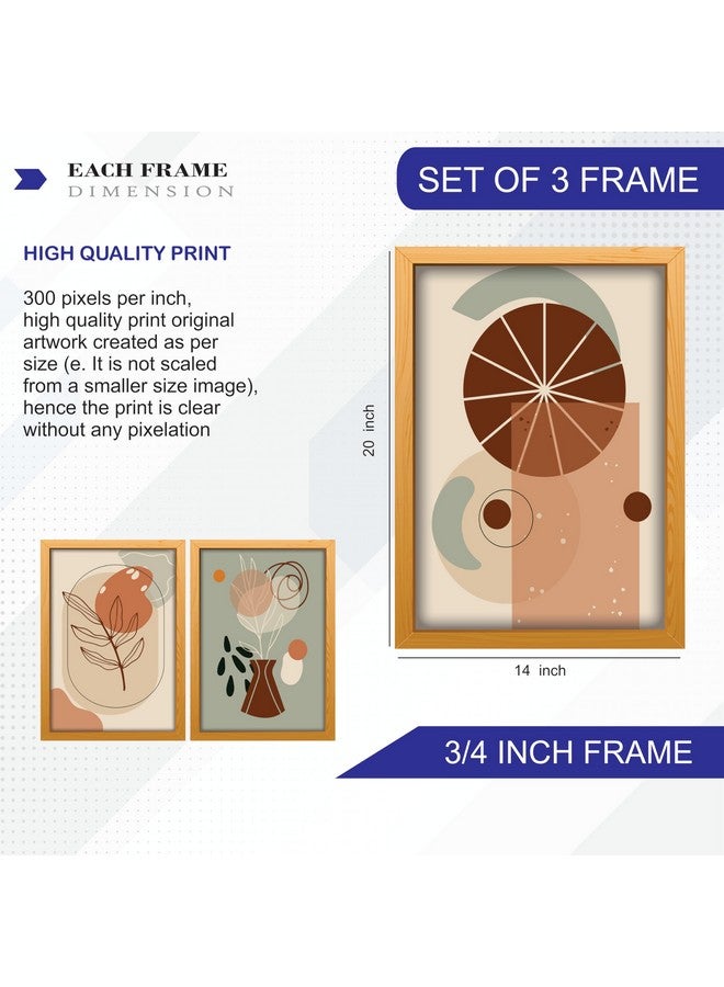 Digital art طباعة فنون رقمية لزهور مثالية لتزيين المنزل، المكتب وغرفة المعيشة مجموعة من 3 (11X14، بني) - Image 2