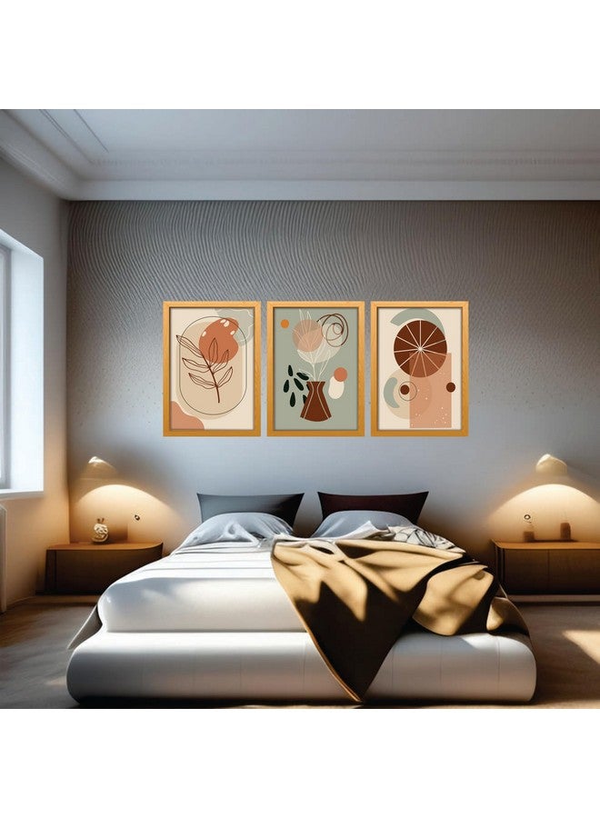 Digital art طباعة فنون رقمية لزهور مثالية لتزيين المنزل، المكتب وغرفة المعيشة مجموعة من 3 (11X14، بني) - Image 4