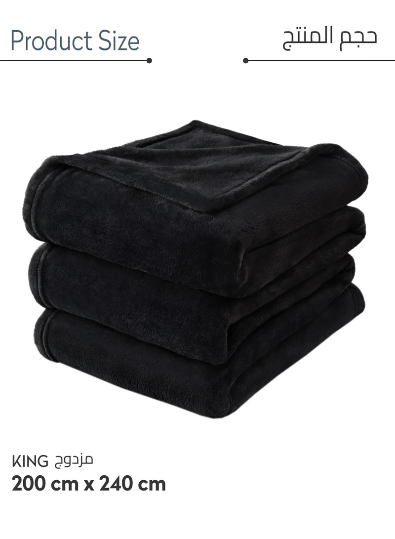 Donetella Fleece Blanket, King Size 200x240 cm, 350 GSM, Lightweight Ultra Soft & Warm Solid Throw Blanket, Cozy  for Sofa, Bed & Couch