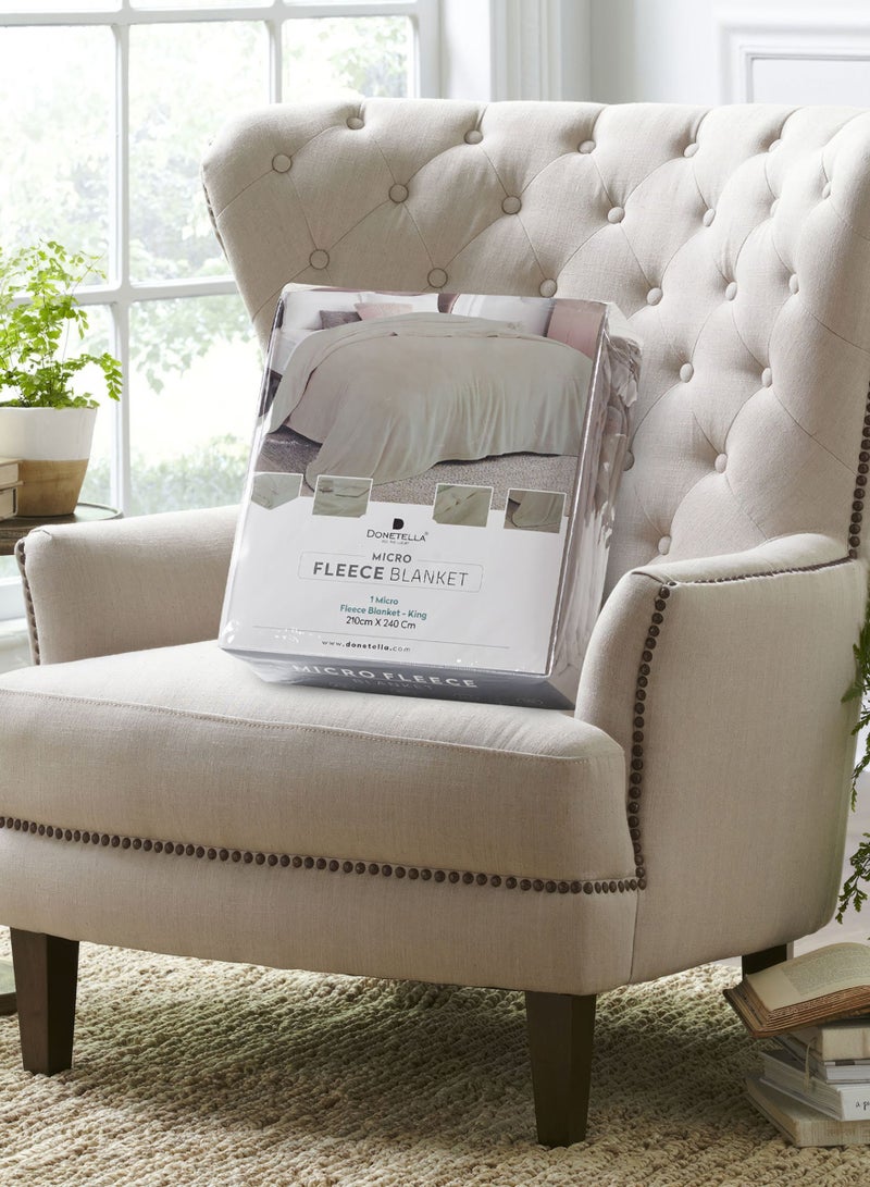 Donetella Fleece Blanket, King Size 210x240 cm, 350 GSM, Lightweight Ultra Soft & Warm Solid Throw Blanket, Cozy  for Sofa, Bed & Couch - Image 2