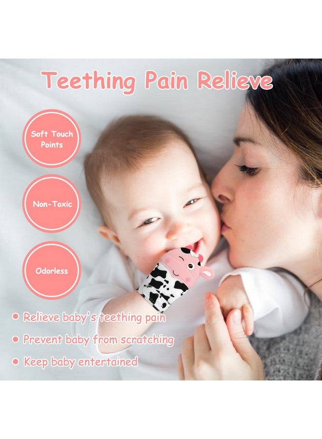 hotut 2Pack Silicone Teething Mitt, Cow Baby Teething Toy for 0-6 6-12 Months, Food Grade Silicone Infant Teething Mitten, BPA-Free Baby Chew Toys for Pain Relief, Sucking Needs - Image 5