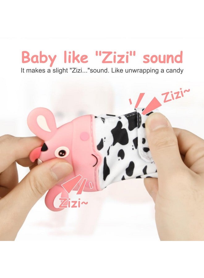 hotut 2Pack Silicone Teething Mitt, Cow Baby Teething Toy for 0-6 6-12 Months, Food Grade Silicone Infant Teething Mitten, BPA-Free Baby Chew Toys for Pain Relief, Sucking Needs - Image 4