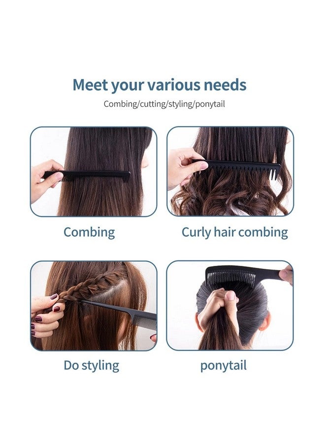 Ruby Face Rubyface Hair Stylists Professional Styling Comb Set,10 Great for All Hair Types & Styles Comb set kit Multifunction Anti-Static Barbers Brush Combs Tool for Women Men Kids - 10 PCS OF 1 SET, BLACK - Image 5