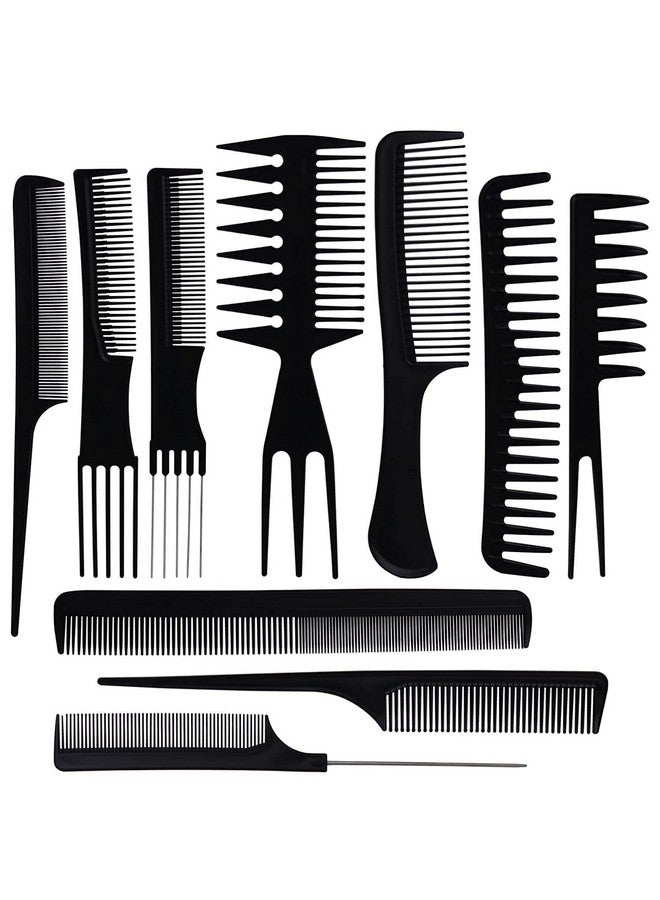 Ruby Face Rubyface Hair Stylists Professional Styling Comb Set,10 Great for All Hair Types & Styles Comb set kit Multifunction Anti-Static Barbers Brush Combs Tool for Women Men Kids - 10 PCS OF 1 SET, BLACK - Image 3