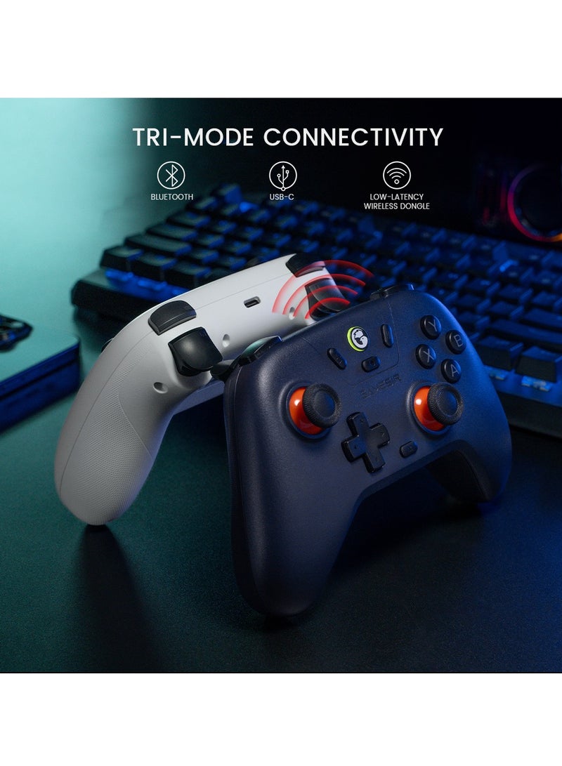 جيم سير وحدة تحكم لاسلكية GameSir Nova Lite 2.4g لأجهزة الكمبيوتر التي تعمل بنظام Windows، وiPhone، وAndroid، وSwitch &amp; Steam Deck، ولوحة تحكم بلوتوث مع مشغل تأثير Hall، وTurbo، واهتزاز Rumble (Nova Lite (أبيض)) - Image 3
