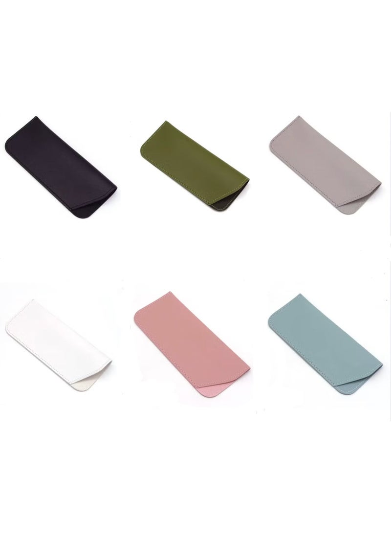 Booma Opticals 6 PACK - Soft PU Leather Pouch for Sunglasses, Eyeglasses & Reading Glasses, Multi-use, Open Sleeve, Suitable for Travel, Packing, Storage Protective CASE - Image 2