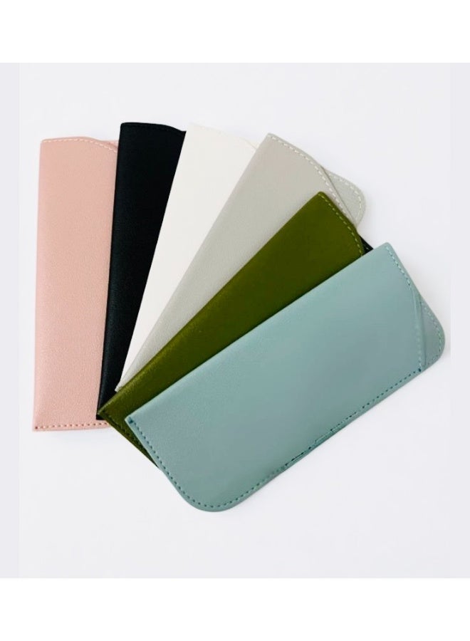 Booma Opticals 6 PACK - Soft PU Leather Pouch for Sunglasses, Eyeglasses & Reading Glasses, Multi-use, Open Sleeve, Suitable for Travel, Packing, Storage Protective CASE - Image 1