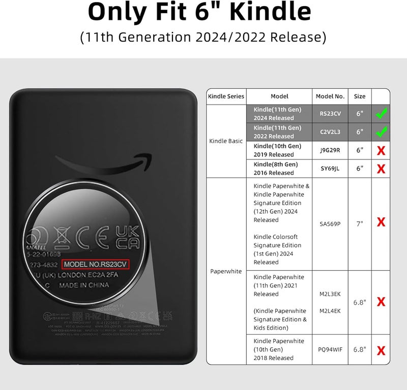 Applicable to 6-inch Kindle protective case (suitable for 2024/2022 11th generation) acrylic handheld, white - Image 2