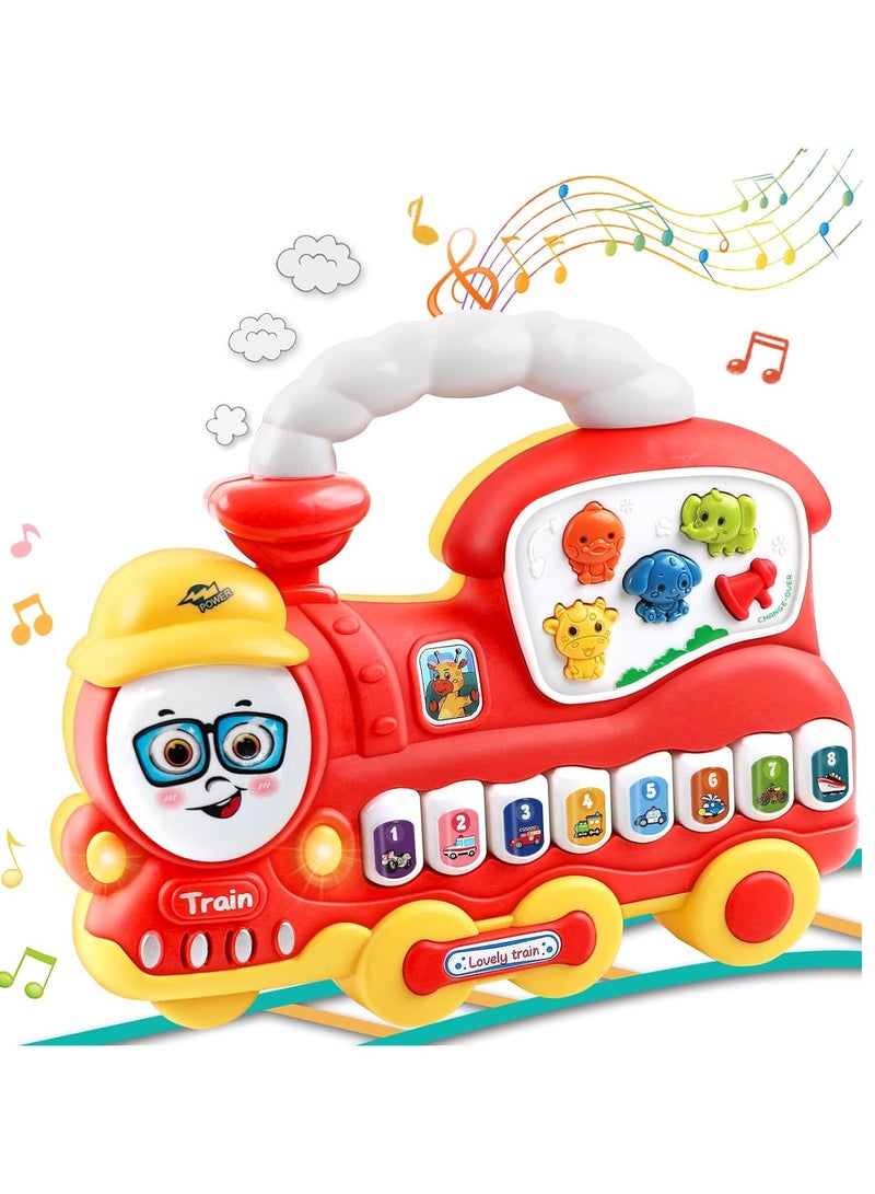 TOOLY 3-in-1 Musical Train Toy – Educational Sound & Music Toy with Animal, Traffic & Piano Modes (Size: 20.2 x 4.3 x 16.8 cm) - Image 1
