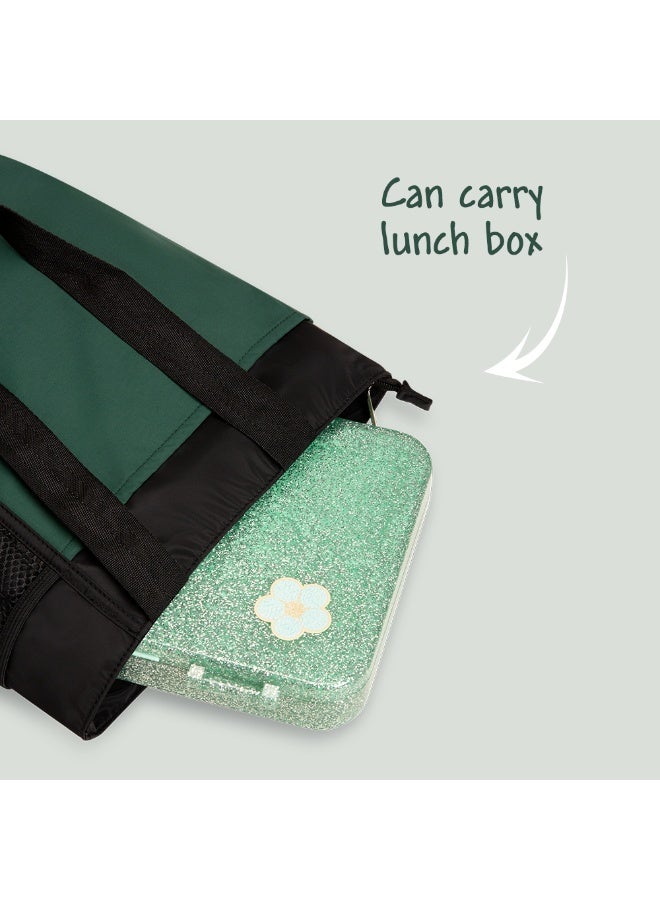 Hydrobrew Lunch Bag w/ 720ml Insulated Water Bottle | Spacious Tote Bag w/ Stainless Steel Bottle – Olive - Image 4