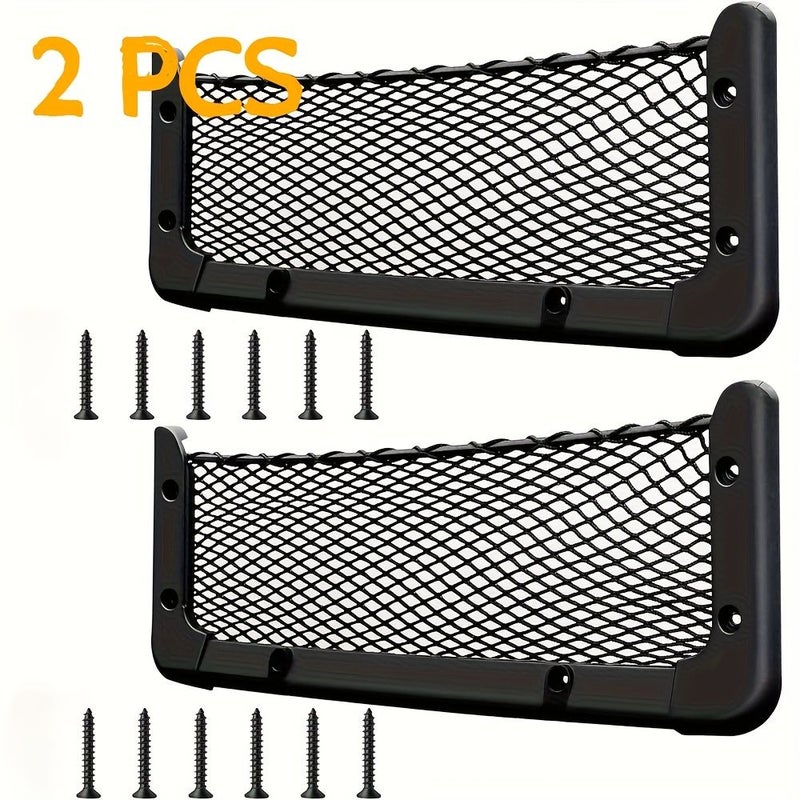 2 قطعة إطار بلاستيك ABS لحامل جيب شبكة الشحن للسيارات مقاس 13.8 × 5.1 بوصة مع براغي لمنظم تخزين السيارة والمركبة الترفيهية والقارب - Image 5