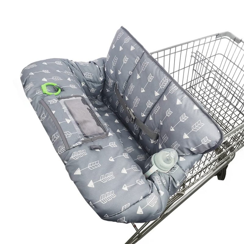 RHYDEER Shopping cart Cover for Baby high Chair Cover, roll in and go, Universal fit, Grey Arrow - Image 1