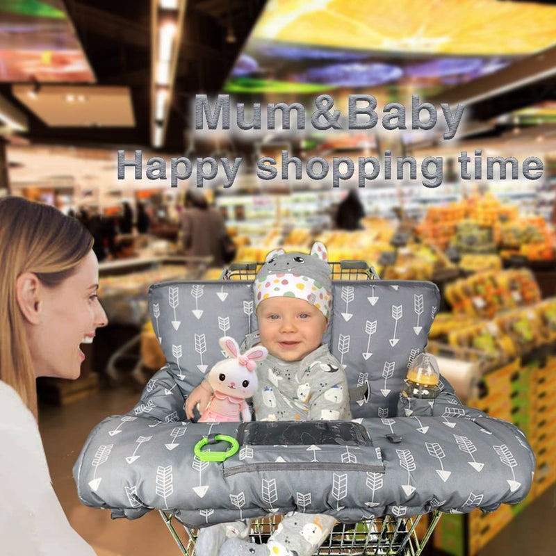 RHYDEER Shopping cart Cover for Baby high Chair Cover, roll in and go, Universal fit, Grey Arrow - Image 4