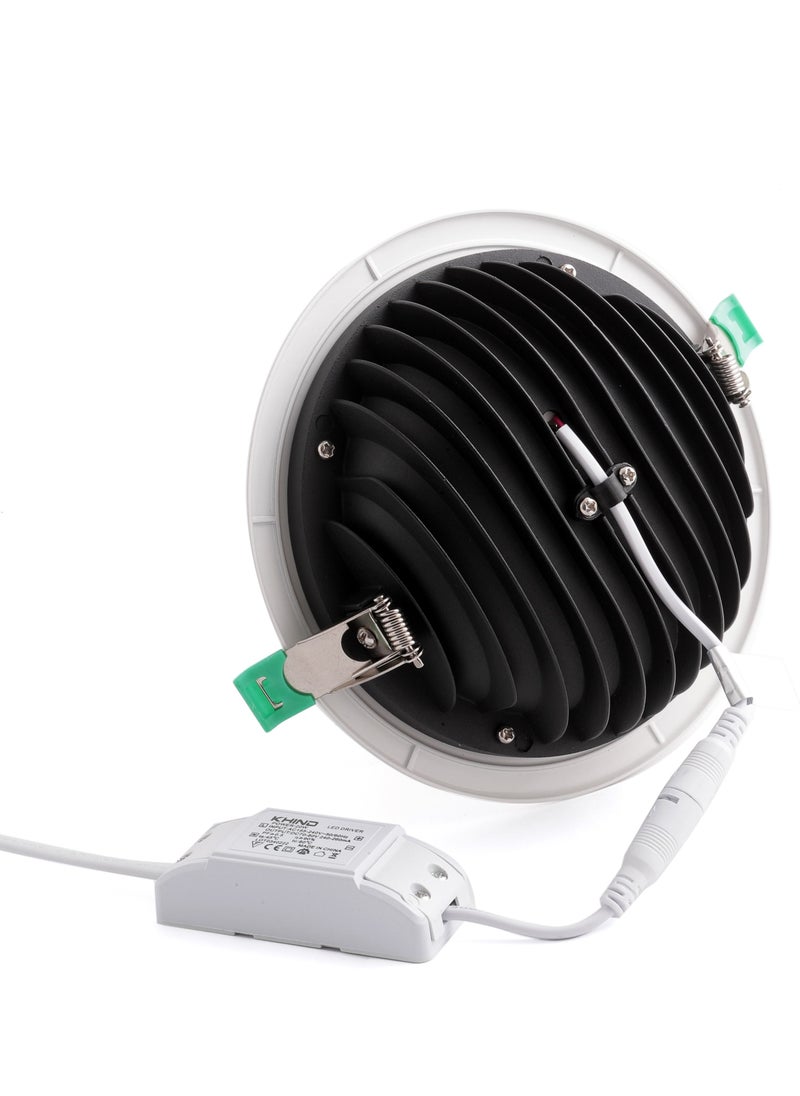KHIND - 7W LED Ceiling Recessed Downlight Die cast Aluminium Body AC165 240V 560LM With high quality driver 3000K Warm White - Image 1