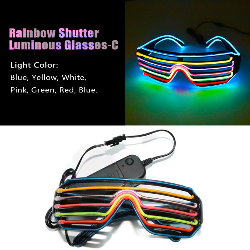 Light Up Glasses Multicolor 4 Lighting Modes Ergonomic Light Up Glasses - Eye-safe Long-lasting EL Wire Neon Rave Glasses for Halloween Parties Performances Bars Nightclubs - Image 2