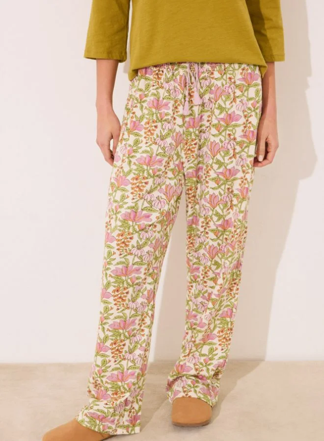 women'secret Long trouser 100% cotton flowers