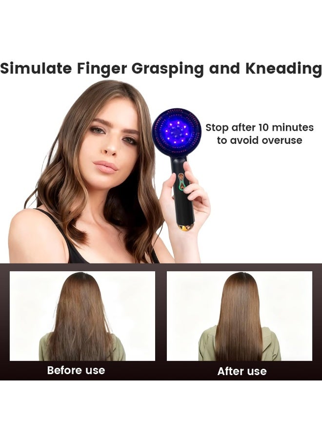 FEELSO أداة تدليك لتطبيق زيت نمو الشعر، مدلك فروة الرأس الكهربائي 360 درجة، يحفز إعادة نمو الشعر للرجال والنساء (رمادي) - Image 2