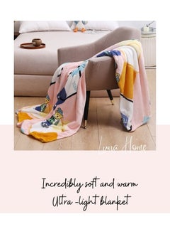 LUNA Home Fleece blanket 200*230cm very soft flannel blanket, teddy bear design, pink color.  - Image 4