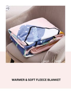 LUNA Home Fleece blanket 200*230cm very soft flannel blanket, teddy bear design, pink color.  - Image 5
