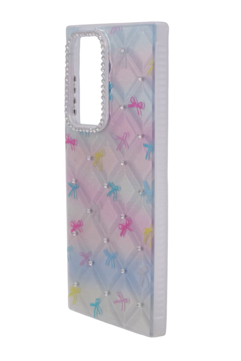 CFS TPU Bows Printed Back Cover Case with Rhinestone Camera Border For Samsung Galaxy S22 Ultra - Multicolor - Image 2