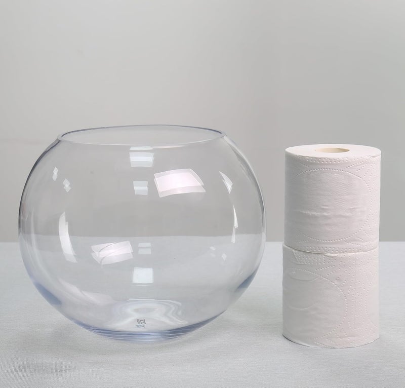 CYS EXCEL Large Bubble (H-10.5" W-12, Approx. 4 Gal.) | Multiple Size Choices Fish Glass Round Bowl Terrarium | Globe Flower Vase Centerpiece, Clear - Image 5