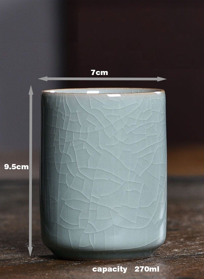 سوسيتي كوب المشروبات، فناجين القهوة، كأس السيراميك مع شقوق تشبه الثلج، أكواب القهوة فناجين الماء السيرامي، كؤوس سيلادون، الخيار الأول للهدايا - Image 2