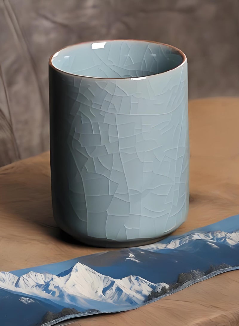 سوسيتي كوب المشروبات، فناجين القهوة، كأس السيراميك مع شقوق تشبه الثلج، أكواب القهوة فناجين الماء السيرامي، كؤوس سيلادون، الخيار الأول للهدايا - Image 4