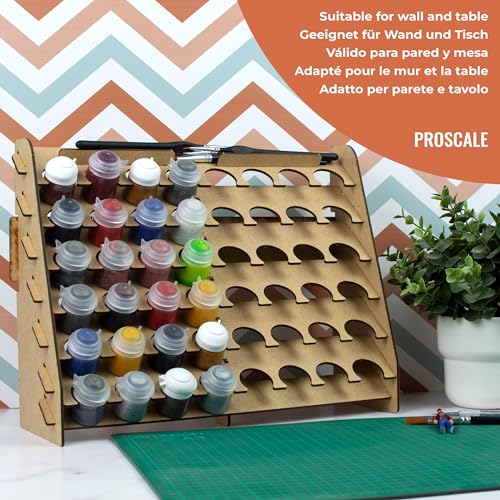PROSCALE Paint Rack for model paints. Hobby craft Citadel compatible wall paint rack stand holder organiser storage for miniature warhammer art artists (33 mm) - Image 3
