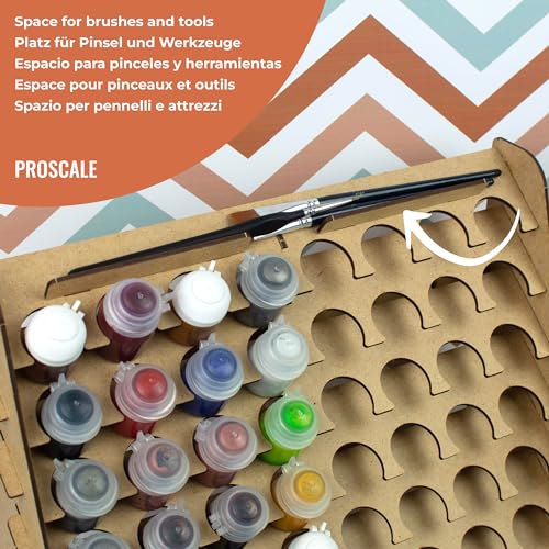 PROSCALE Paint Rack for model paints. Hobby craft Citadel compatible wall paint rack stand holder organiser storage for miniature warhammer art artists (33 mm) - Image 5