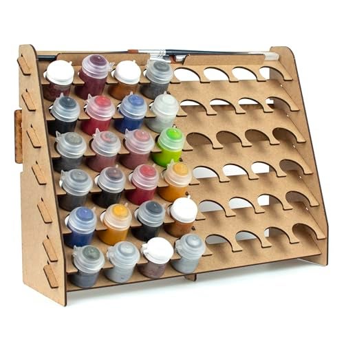 PROSCALE Paint Rack for model paints. Hobby craft Citadel compatible wall paint rack stand holder organiser storage for miniature warhammer art artists (33 mm) - Image 1
