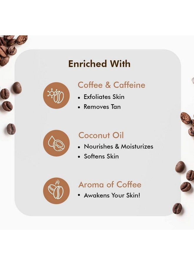 إم كافيين مسحوق مقشر للجسم بالقهوة لإزالة السمرة وبشرة ناعمة وسلسة | مقشر الاستحمام لإزالة السمرة بزيت جوز الهند، يزيل الأوساخ والجلد الميت من الرقبة والركبتين والمرفقين والذراعين | جميع أنواع البشرة - 55 جم، للجنسين - Image 2