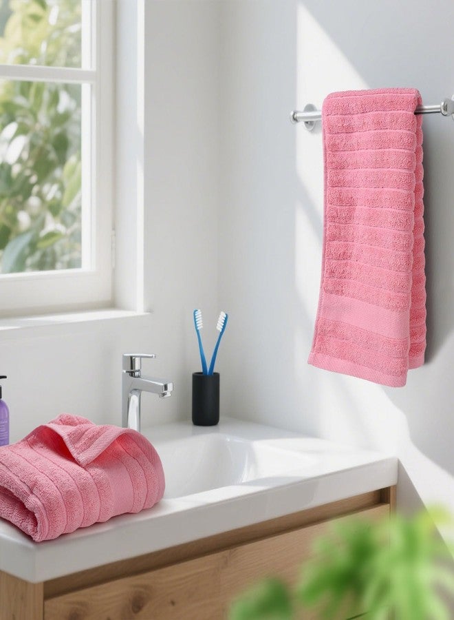Jacquotha 2-Pack Hand Towels for Bathroom (Pink) Ribbed - Spa & Guest Room Cotton Face Towel for Women Girls, 13” x 29”, Soft and Quick Drying 470 GSM - Image 4