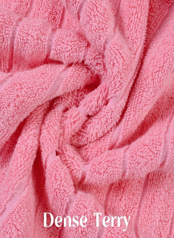 Jacquotha 2-Pack Hand Towels for Bathroom (Pink) Ribbed - Spa & Guest Room Cotton Face Towel for Women Girls, 13” x 29”, Soft and Quick Drying 470 GSM - Image 5