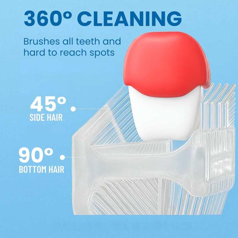 فرشاة أسنان كهربائية صوتية على شكل حرف U (تنظيف بزاوية 360 درجة، 3 أوضاع، ضوء LED، مقاومة للماء بمعيار IPX7، تنظيف سريع لمدة 60 ثانية، باللون الوردي للأعمار من 2 إلى 6 سنوات، مع هدية عبارة عن رأسَي فرشاة بديلين) - Image 3