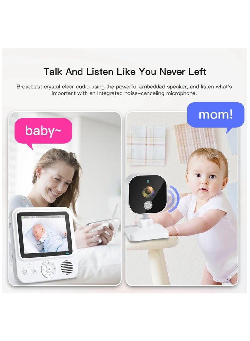 Wireles Baby Monitor with Camera Audio 2-Way Talk Video Babyphone IPS Screen Baby Videophone Baby Nanny Easy Install Easy to Use UK Plug - Image 3