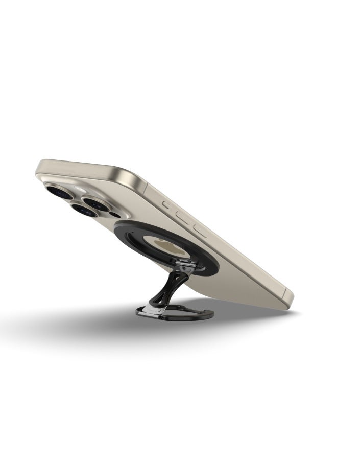 Magnetic Suction 360 Rotation Mobile Phone Holder Adjustable Magsafe Foldableing Metal Live Broadcast Desktop Lazy Bracket-Color:Black  - Image 1