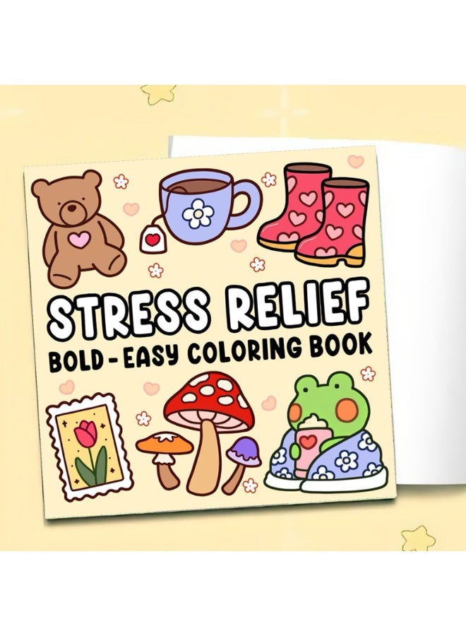 لياكم Relaxation Coloring Book, A Stress-Relief Coloring Book for Adults & Teens - Relaxation in Comfortable Spaces with Adorable Goods for Adults & Teens,Cute Colouring Book with Easy and Simple Designs - Image 4