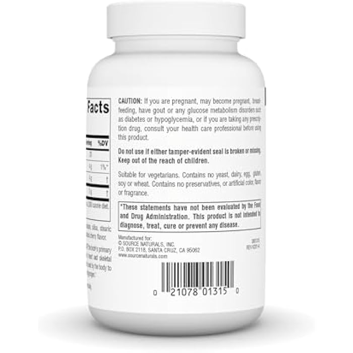 Source Naturals Ribose, 60 Chewable Tablet - Image 3