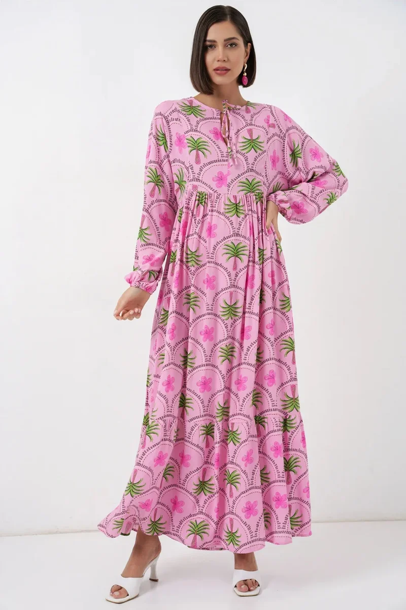 بيغ دارت BDART Tropical Printed Maxi Dress with Button Closure