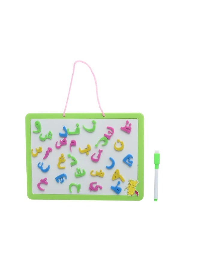 Magnetic Erasable Drawing and Writing Study Board with Imaginative Colorful Alphabet Aims to Teach Kids All Arithmetic operations - Green - Image 1