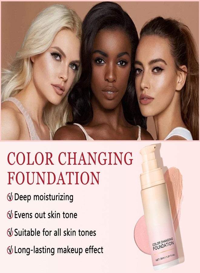 Aaiffey Pink Color Changing Foundation, Skin Tone Color Correcting CC Cream Face Concealer Primer Colors Change Face Makeup Foundation Flawless,Lightweight,Non-Greasy,Hydrating (Pink) - Image 4