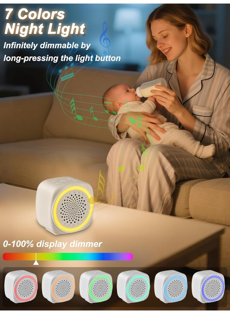 Relex Sound Machine White Noise Machine with Nursery Lamp Mood Lighting 7 Colour Night Light 26 Soothing Sounds for Adults Baby Kids Sleep Machines Memory Function 4 Timers for Home Office Travel - Image 3
