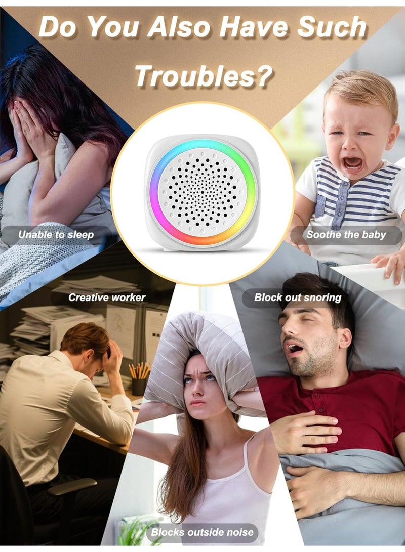 Relex Sound Machine White Noise Machine with Nursery Lamp Mood Lighting 7 Colour Night Light 26 Soothing Sounds for Adults Baby Kids Sleep Machines Memory Function 4 Timers for Home Office Travel - Image 5