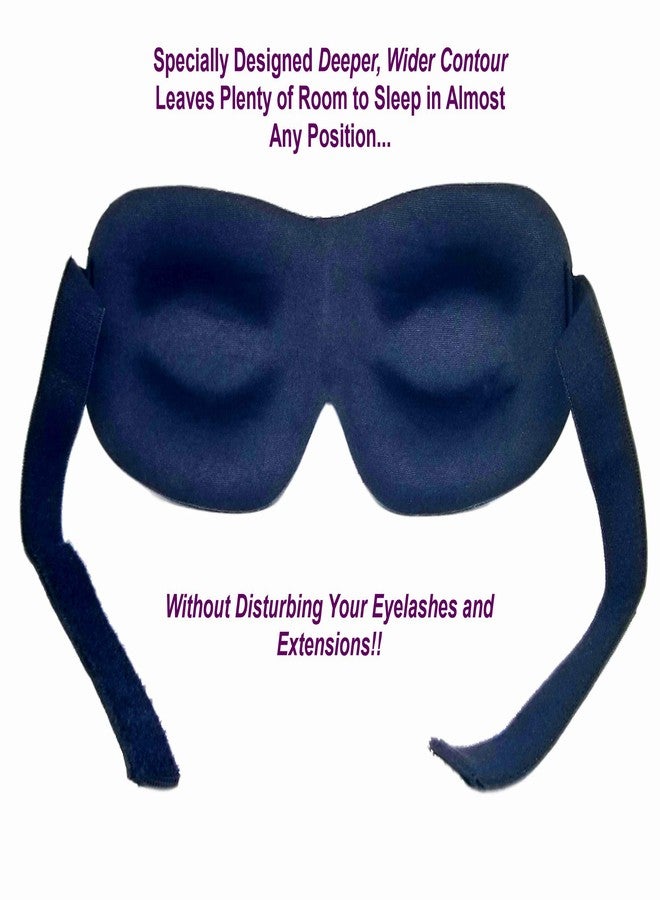 MBsupply Sleep Eye Mask 3D Contoured Blackout Soft Eye Cover Blindfold with Adjustable Strap. Light Blocking Mask with Deep Contour Protects Eyelashes and Extensions While Sleeping - 1 Black - Image 5