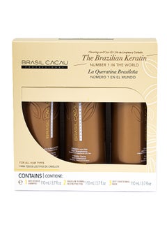 Brasil Cacau Keratin Hair Treatment Set 3 x 110 ml  - Image 1