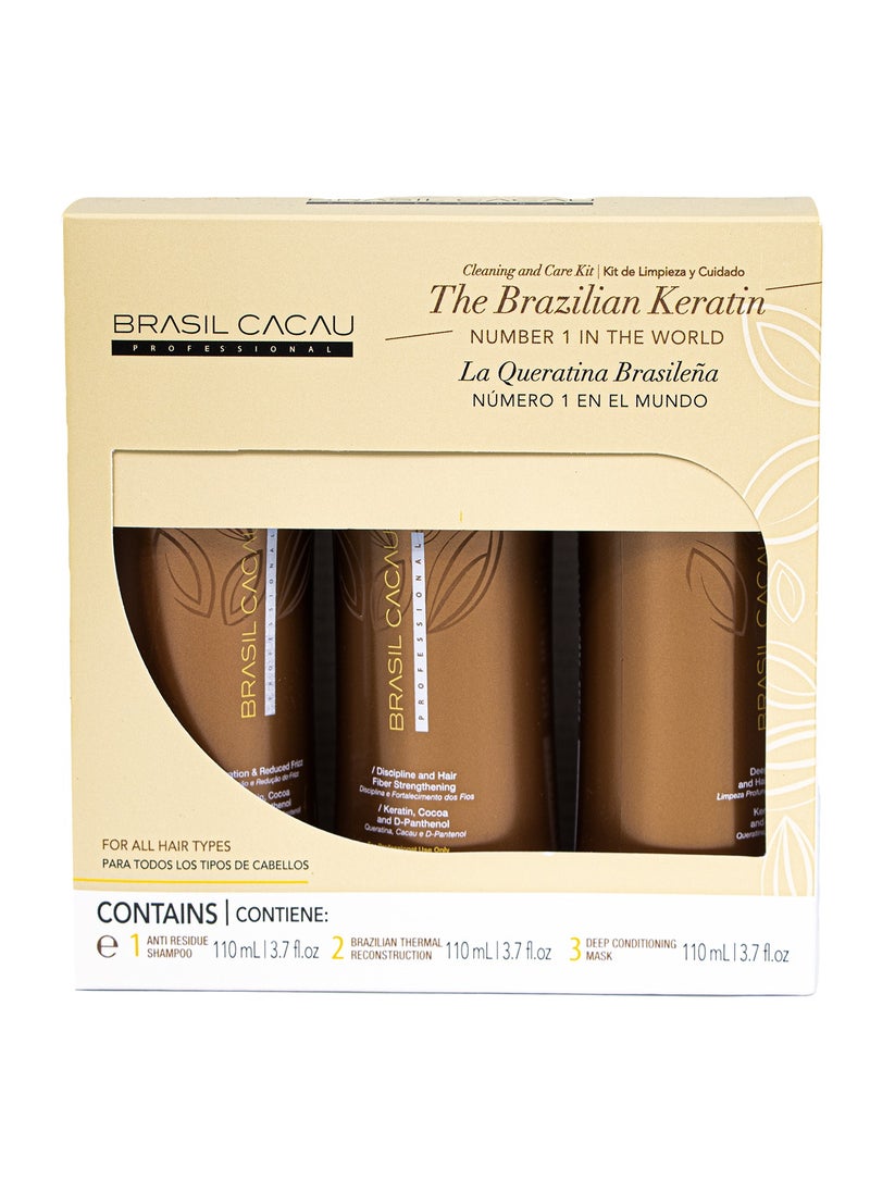 Brasil Cacau Keratin Hair Treatment Set 3 x 110 ml  - Image 1