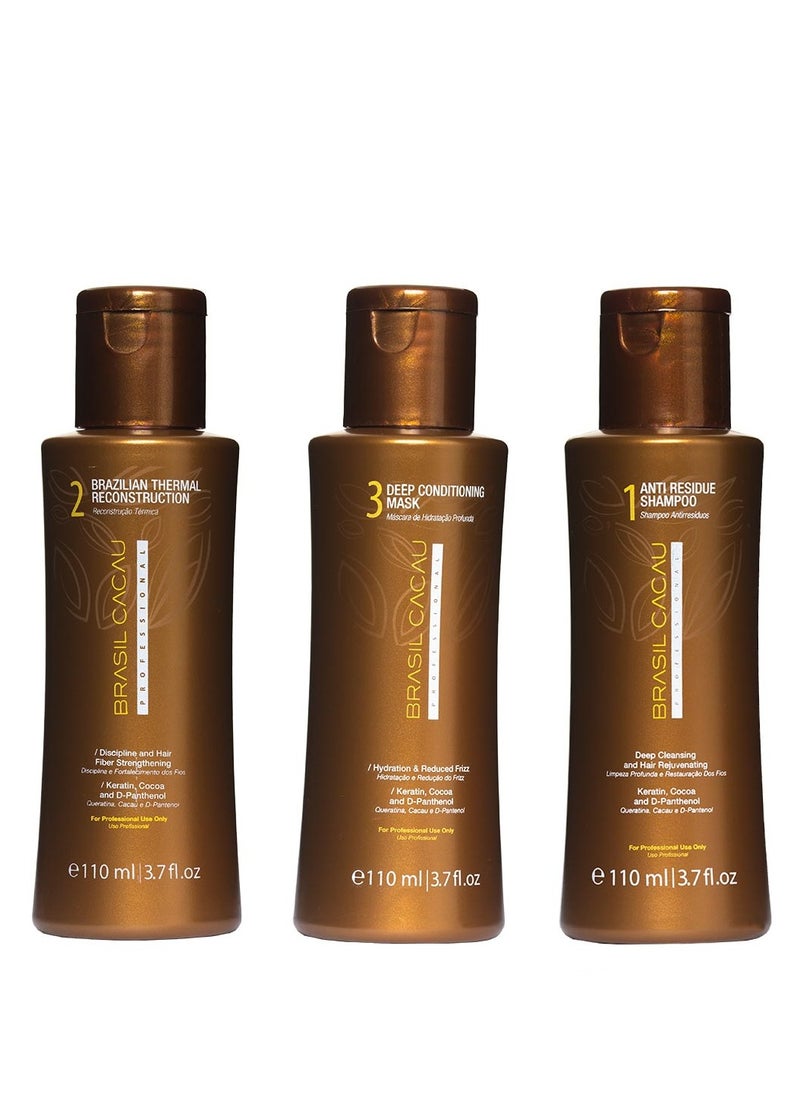 Brasil Cacau Keratin Hair Treatment Set 3 x 110 ml  - Image 2