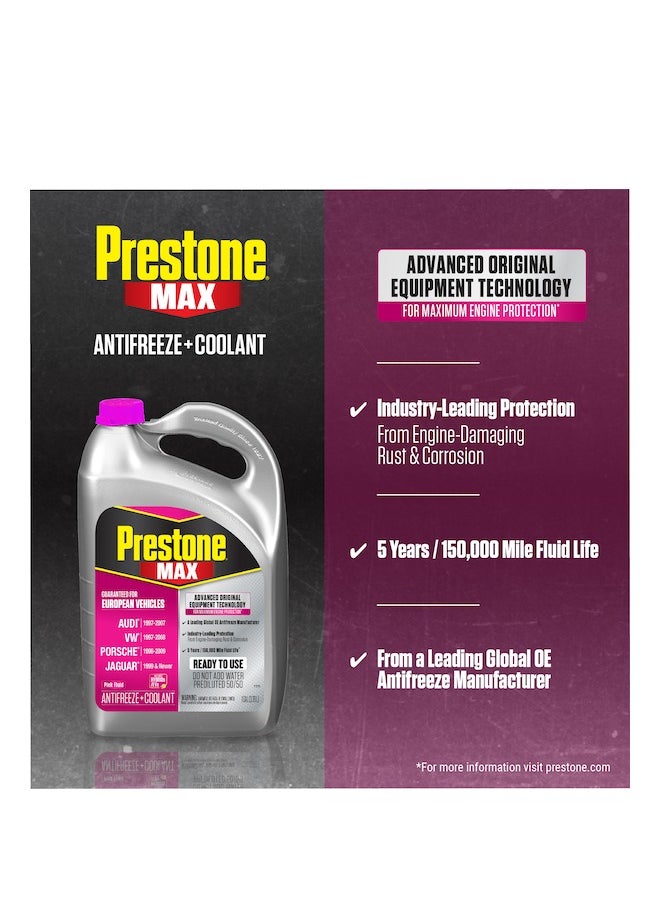 Prestone - Prestone® MAX European Vehicles (Pink) Antifreeze + Coolant - Image 1