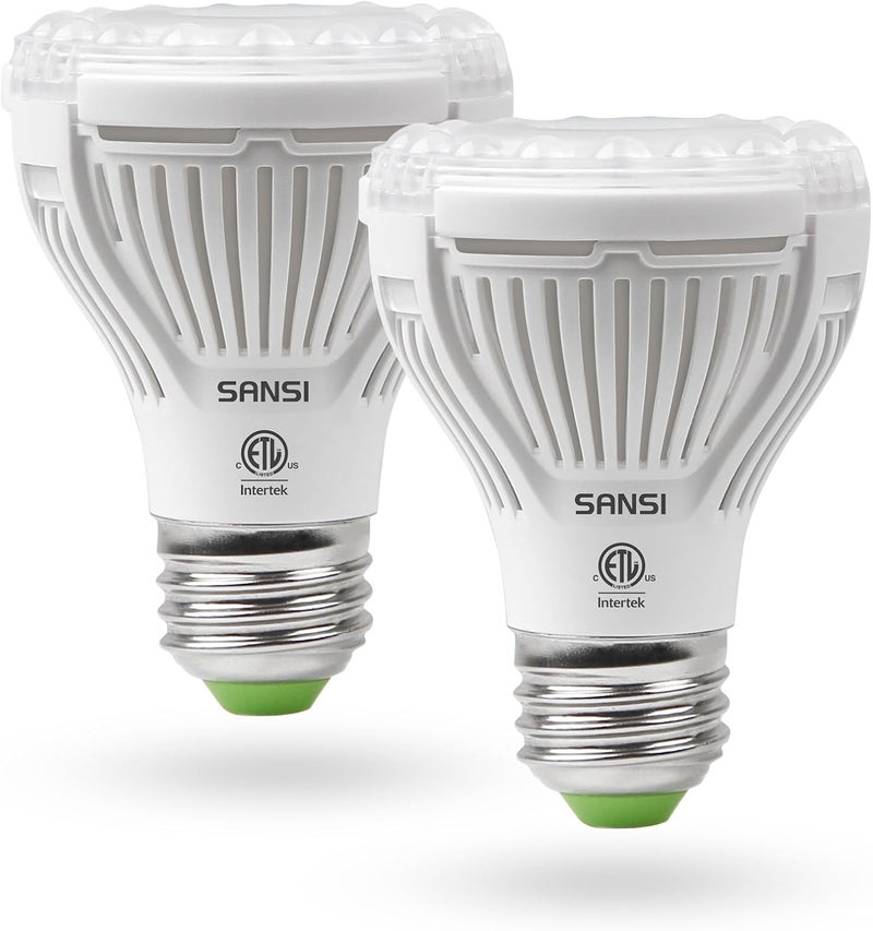 SANSI LED Grow Light Bulb for Seeds and Greens, Full Spectrum 10W Grow Light (150 Watt Equiv) with Optical Lens for Indoor Plant, High PPFD, E26 Base, 2-Pack - Image 1