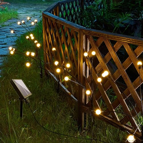 Gigawatts GW-503 5 in 1 Solar Lights 8 LED Outdoor Firefly Starburst Swaying Lamp with 5.5V Panel & Remote Control 1200mAh Battery for Pathway Yard Walkway Patio (Pack of 1, Warm White) - Image 5